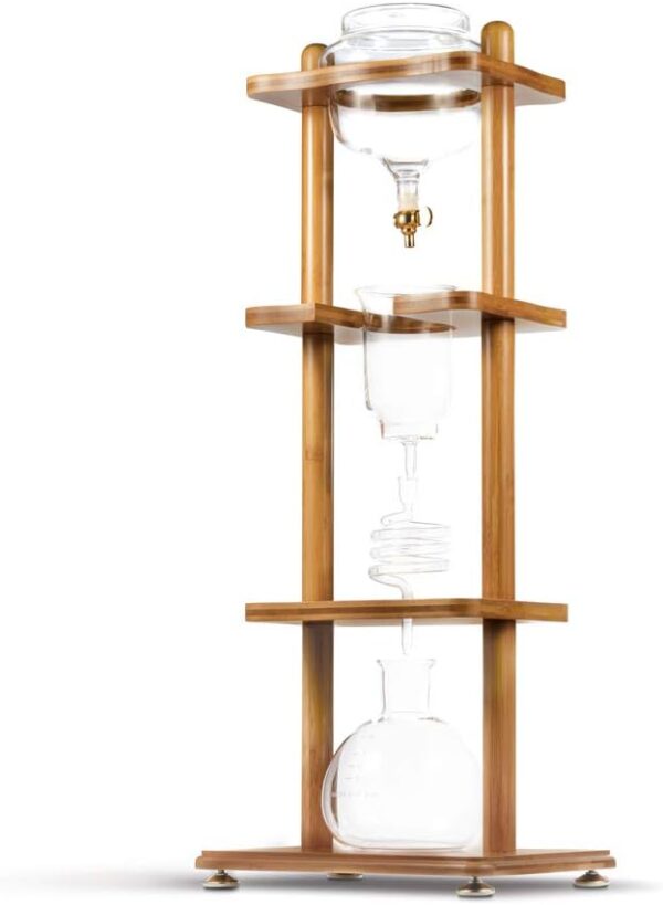 Yama Cold Brew Maker I Ice Coffee Machine With Slow Drip Technology I Makes 6-8 cups (32oz), Large Capacity Cold Brew Coffee Tower, Bamboo Straight Frame - Image 3