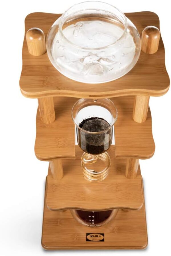Yama Cold Brew Maker I Ice Coffee Machine With Slow Drip Technology I Makes 6-8 cups (32oz), Large Capacity Cold Brew Coffee Tower, Bamboo Straight Frame - Image 5