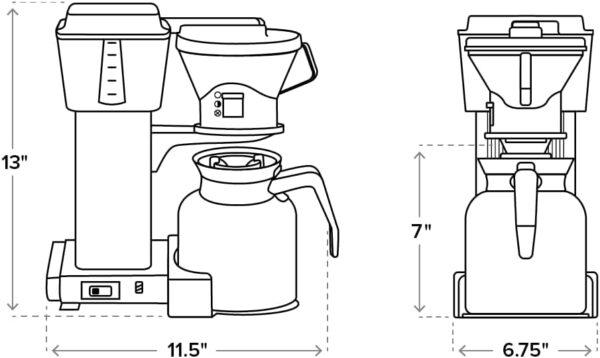 Technivorm Moccamaster 79212 KBTS Coffee Brewer, 32 oz, Polished Silver - Image 3
