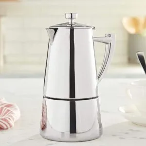 Cuisinox Roma stainless steel stovetop Moka pot, plastic-free