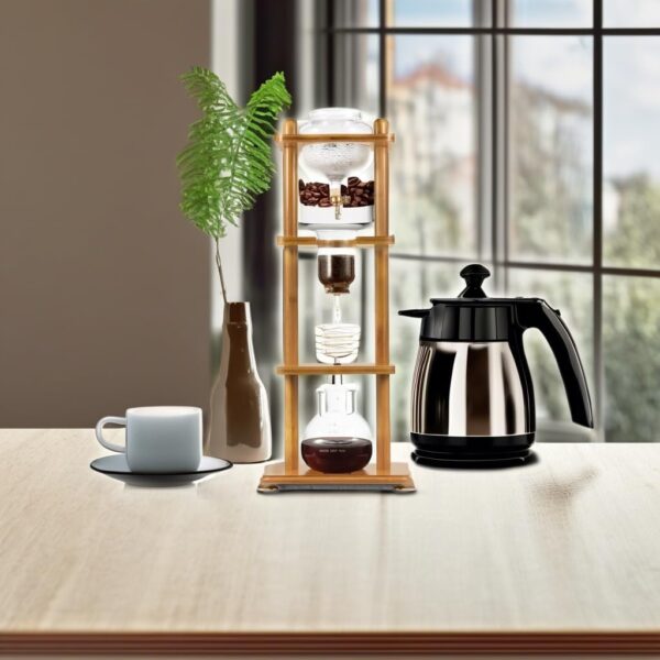 Yama Cold Brew Maker I Ice Coffee Machine With Slow Drip Technology I Makes 6-8 cups (32oz), Large Capacity Cold Brew Coffee Tower, Bamboo Straight Frame - Image 2