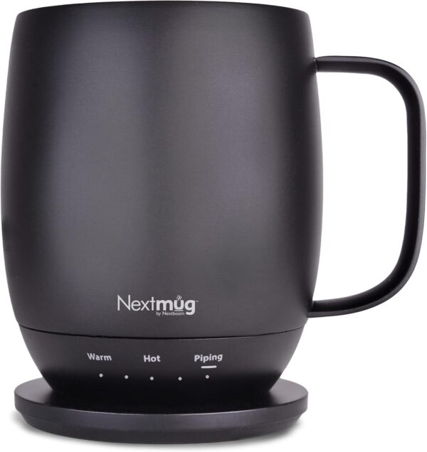 Nextmug - Temperature-Controlled, Self-Heating Coffee Mug (14 oz.) (Black)