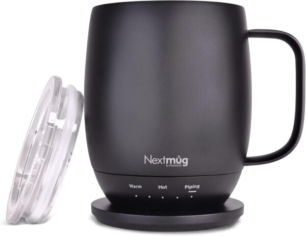 Nextmug - Temperature-Controlled, Self-Heating Coffee Mug (14 oz.) (Black) - Image 7