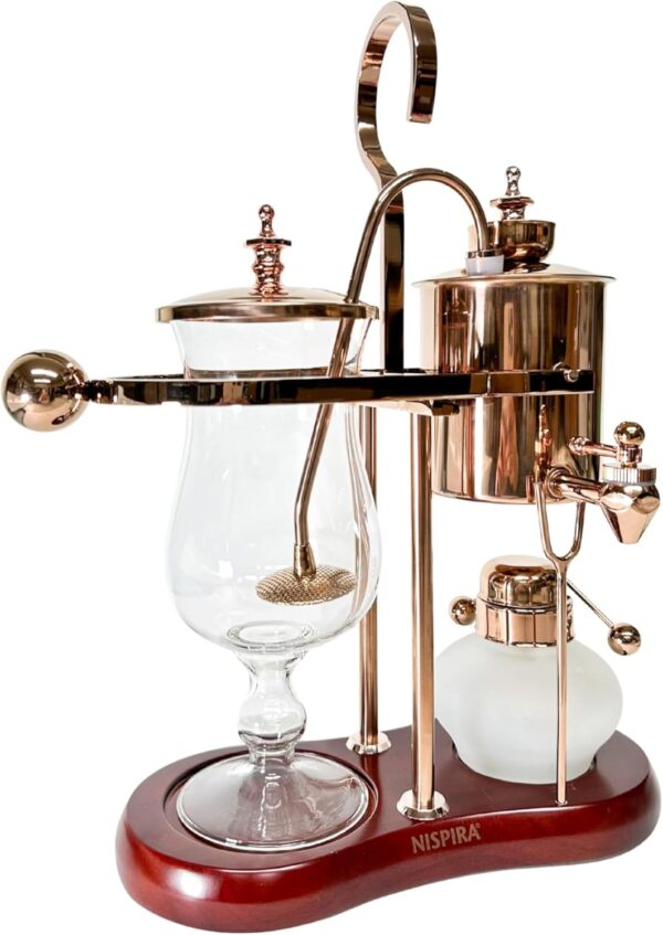 Nispira Belgium Royal Family Balance Syphon Unique Gravity Vintage Coffee Maker Vacuum Brewing System Copper 500 ml - Image 3