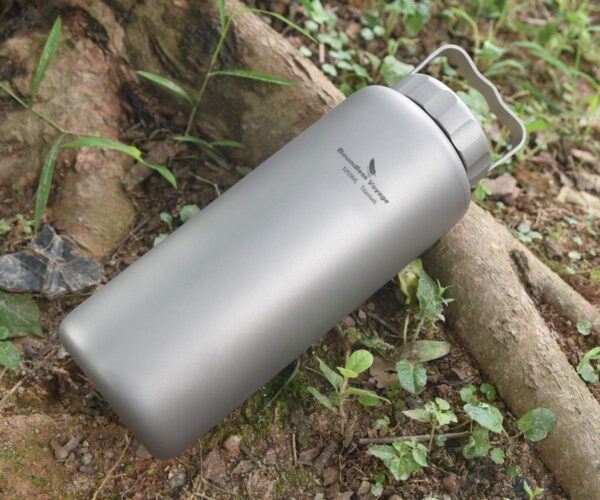 iBasingo 1050ml/35.5 oz Titanium Water Bottle with Handle Outdoor Leak-Proof Wide Mouth Sport Drinking Bottle Camping Tea Coffee Canteen Kettle for Hiking Climbing Running A-Ti3006D - Image 9