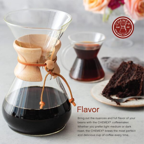 Chemex Pour-Over Glass Coffeemaker - Classic Series - 8-Cup - Exclusive Packaging - Image 4