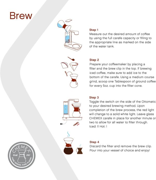 Chemex Ottomatic Coffeemaker Set - 40 oz. Capacity - Includes 6 Cup Coffeemaker - Image 5