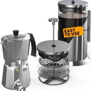 Cafe Du Chateau stainless steel French press and espresso maker