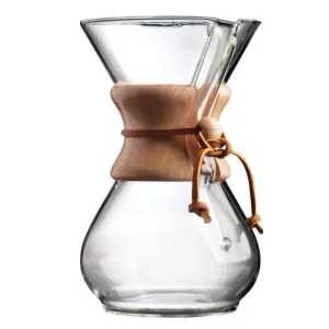 Chemex glass pour-over coffeemaker, plastic-free brewing