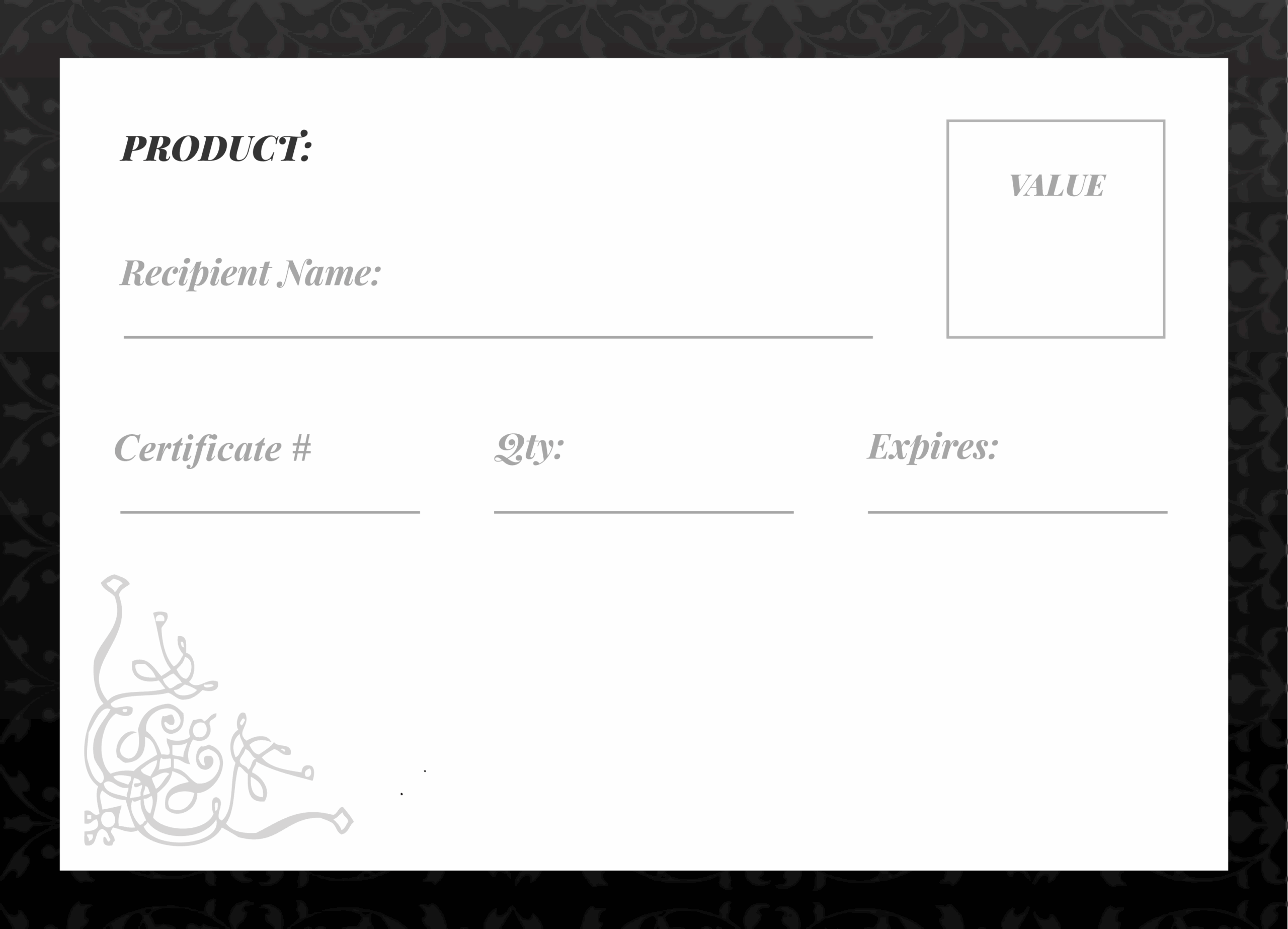 Gift Certificate Group 1: Formal
