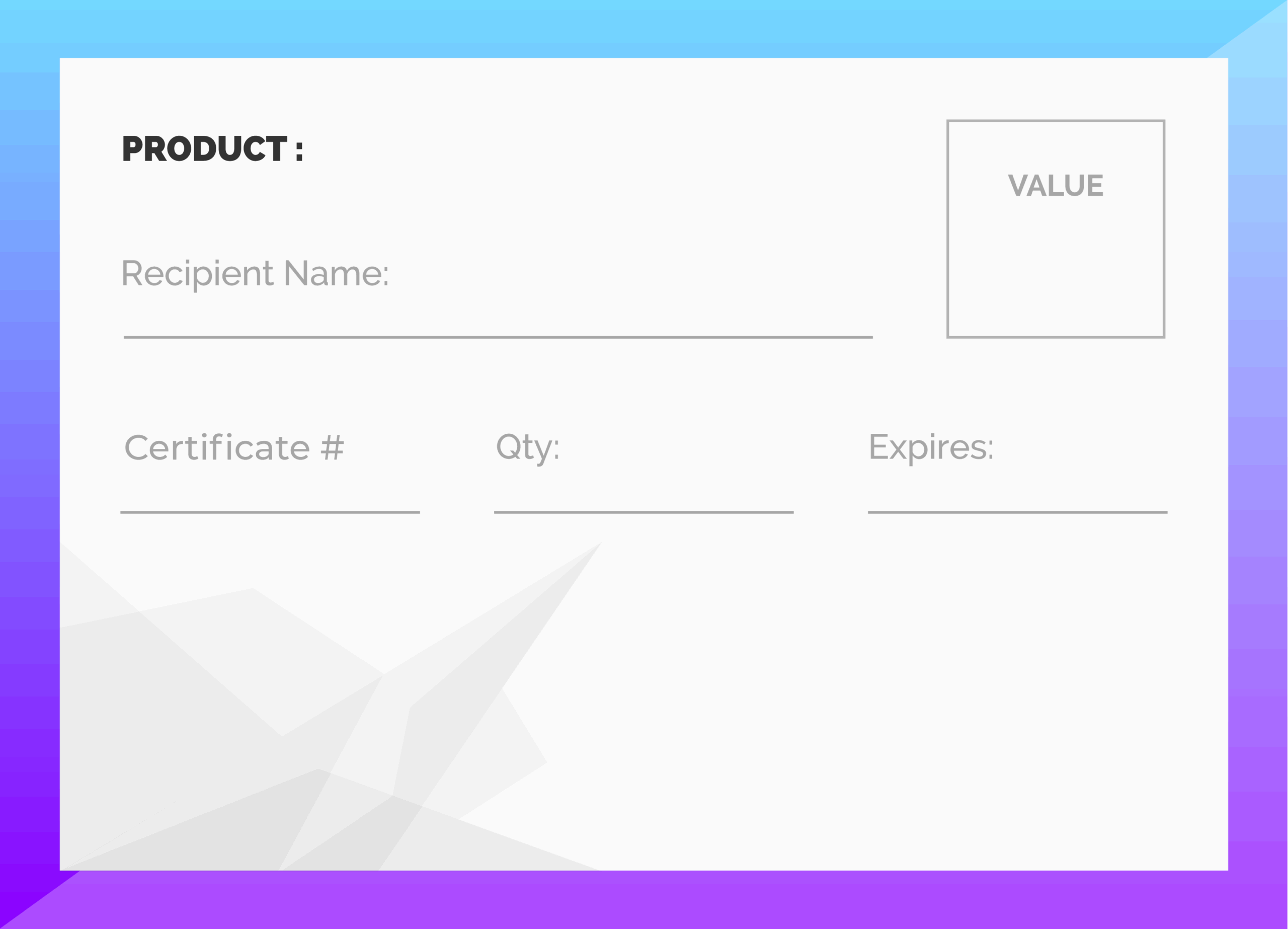 Gift Certificate Group 1: Modern