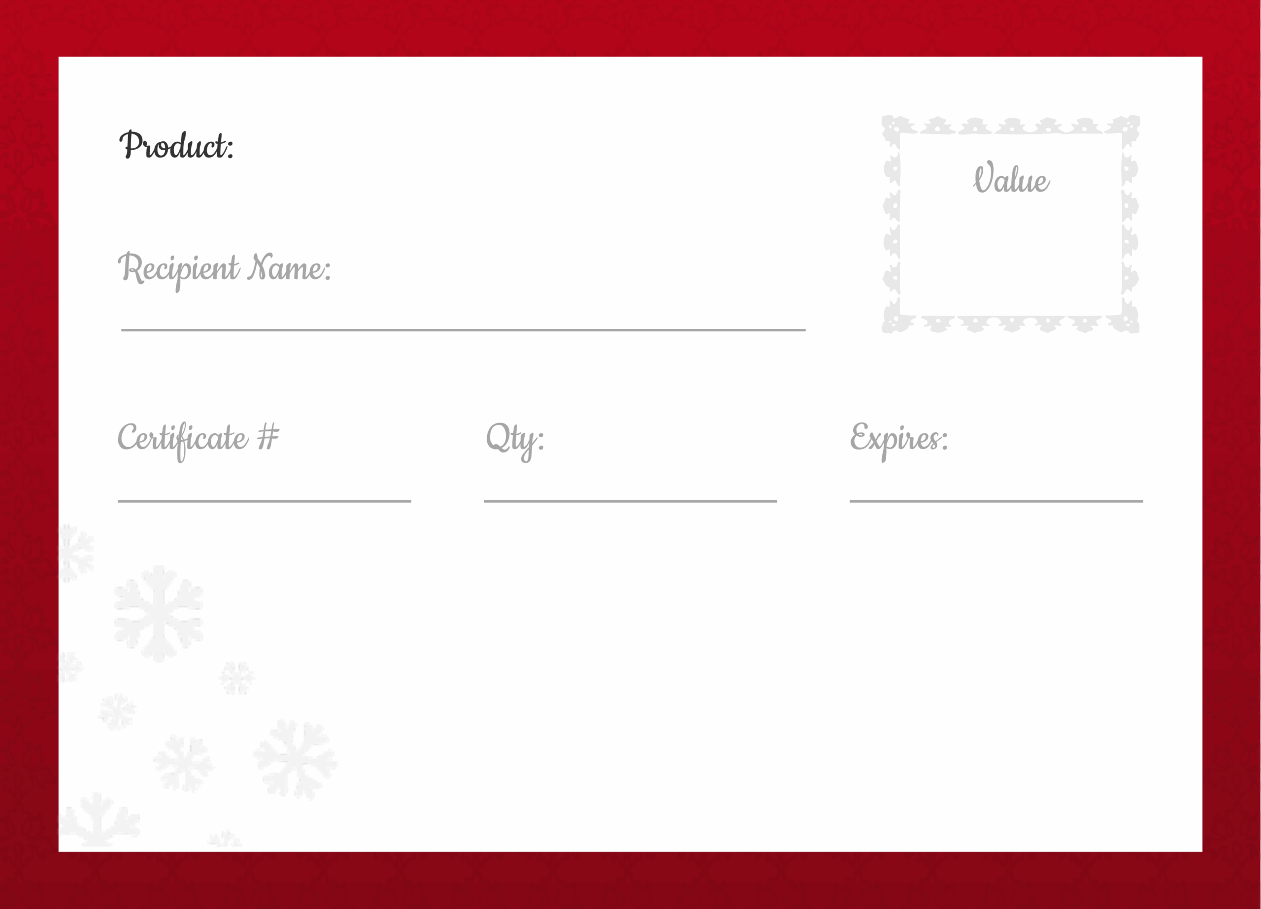 Gift Certificate Group 1: Christmas