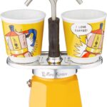 Bialetti Mini Express Lichtenstein electric moka set with two glass cups